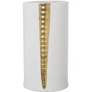 Tischvase aus Keramik in Weiß und Gold, 18 x 16 x 31 cm