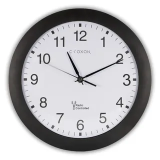 cloxon Funkwanduhr 30 cm 30 cm schwarz