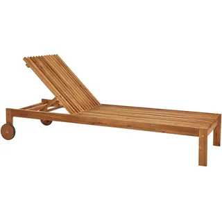 Beliani Bellano Sonnenliege 196 x 65 x 91 cm Hellbraun