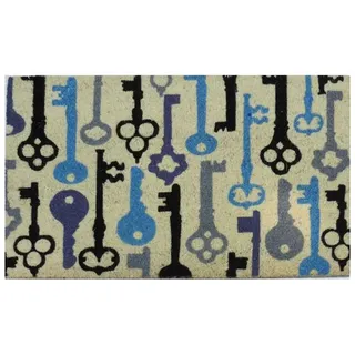 GIFTCOMPANYITALY OGGETTI IDEE DESIGN Gift Company Fußmatte Schlüssel, Cocco/PVC, Mehrfarbig, 75 x 1,5 x 45 cm