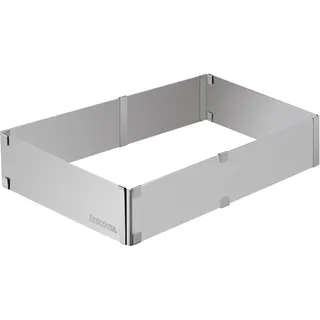 Tescoma 623382.00 Verstellbarer rechteckiger Backrahmen | von 28x20 cm bis 50x34 cm ausziehbar, Silber