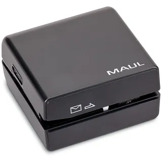 Maul Brieföffner 7,3 x 7,3 x 4 cm | Brieföffner elektrisch zum bequemen Öffnen von Briefumschlägen | Brieföffner mit Schnittbreite ca. 2,5 mm | Inklusive Batterien | Schwarz