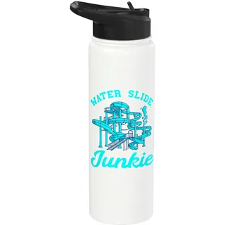 Water Slide Junkie Waterslides Wasserrutsche Liebhaber Aqua Park Stainless Steel Insulated Water Bottle