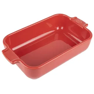 Peugeot - Rechteckige Auflaufform aus Keramik - 22 x 11,3 cm x 5,1 cm - Fassungsvermögen: 0,85 L - 10 Jahre Garantie - Französisches Know-howreich - Rot