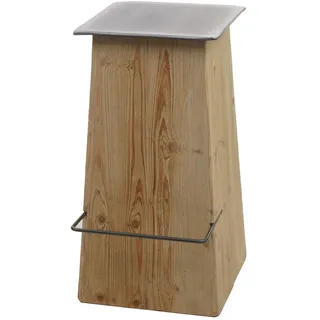 Mendler Barhocker HWC-L76, Barstuhl Tresenhocker, Industrial Massiv-Holz MVG-zertifiziert, natur mit Metall-