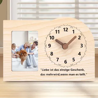 ACCSHINE Holz Wanduhr Ohne Tickgeräusche 20cm Fotogeschenke Standuhr