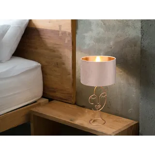 Reality Leuchten Tischleuchte MARY DH 24x45.50 cm beige Tischlampe Klemmleuchte - Rosa