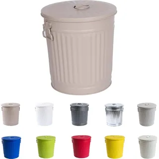 Jinfa Ascheeimer Metall Ø 21,5 cm 7L Beige