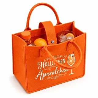 Vocridy Aperol Geschenk Tasche 30x20x18cm, HALLÖCHEN Aperölchen Filztasche, Strandtasche & Tragetasche für Damen, Sommer Accessoires