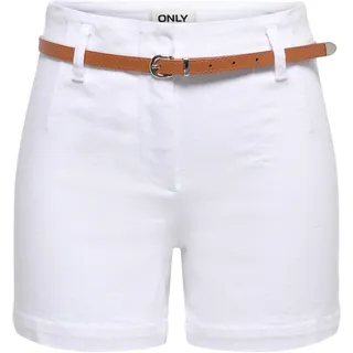 Only Onlmartina Hw Belt DNM Shorts Weiß S