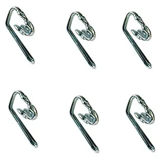 Merriway Gardinenhaken Metall Verzinkt 28 x 11 mm, 50 Stück, Rostbeständige Vorhanghaken für Ringe & Schienen, Hochwertige Metallhaken zur Fensterdekoration, Langlebiges Gardinenzubehör (BZP)