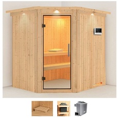 Bild von Sauna »Stine«, (Set), 9 KW-Ofen mit externer Steuerung beige