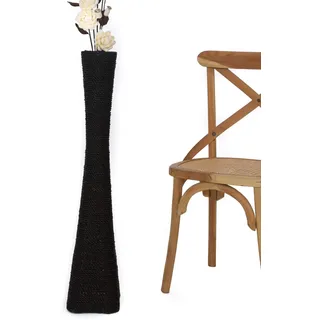 Leewadee Bodenvase für Dekozweige hohe Standvase Design Holzvase, Wasserhyazinthe, 90 cm, Schwarz
