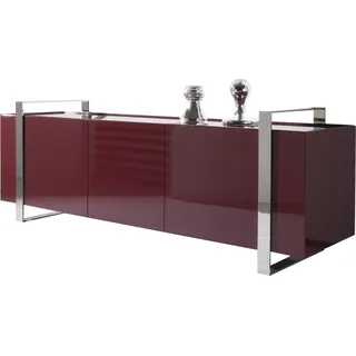 Luxus Kommode Design Einrichtung Sideboard Möbel Boiserie Italia Hochglanz Neu - Rot