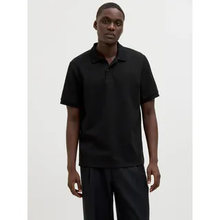 JACK & JONES Austin Poloshirt Leichter und dehnbarer Stoff, normal, geschnitten, Mit Knopfleiste - schwarz