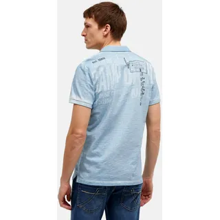 Camp David Poloshirt Dune Crusher Kurzarmshirt mit Polokragen - Hellblau
