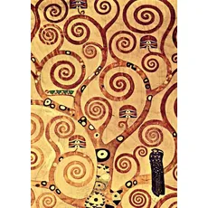 Notizbuch schön gestaltet mit Leseband - A5 Hardcover blanko - Gustav Klimt 'Lebensbaum' - 100 Seiten 90g/m2 -