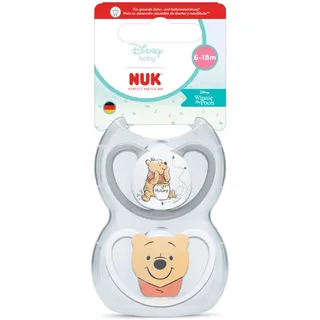 NUK Perfect Match Air Disney Schnuller | 6-18 M | Orthodontische Schnuller, die Luftzirkulation fördern & Speichel-Ausschlag verhindern | 95 % Baby-Akzeptanz** | Winnie Puuh | 2 Stück
