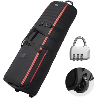 Vevor Golf-Reisetasche Golftasche, tragbare Golf-Reisehülle Golftasche, verschleißfeste, wasserdichte, gepolsterte Tasche aus 1000D-Nylon, Aufbewahrungstasche für Golfschläger für Fluglinien Schwarz