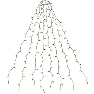 SALCAR 2m Christbaumbeleuchtung mit Ring und 8 Girlanden, 280er LED Überwurf Lichterkette Weihnachtsbaum für 150cm, 180cm, 210cm, 240cm Tannenbaum - Warmweiß