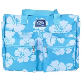 Aqua di Mare Quadratische Strandtasche RIB STOP IBISCUS 100% PL 22852 türkis, blau, Zeitgenössisch