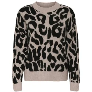 JdY Damen Jdyelanor Leo L/S On Pullover KNT, Beige, L