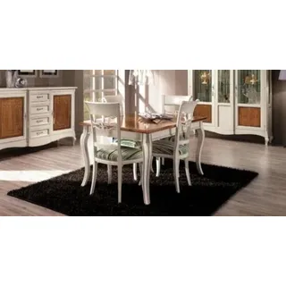 Esszimmer Set Esstisch + 4x Stühle JVmoebel - Braun, Weiß