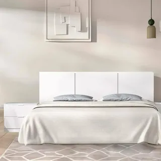 Dmora - Kopfteil Croda, Kopfende, Bettkopfteil, Kopfbrett, 157x34 h96 cm, Weiß
