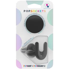 Bild von PopSockets: PopPack PopMount 2 Car Vent - PopGrip Black, Smartphone Halterung, Schwarz