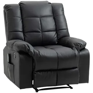Homcom Massagesessel elektrisch Kunstleder 77 x 99 x 87 cm Schwarz mit Liegefunktion