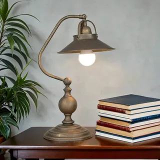 Licht-Erlebnisse Antik Messing Tischleuchte Gründerzeit Industrie E27 220 V