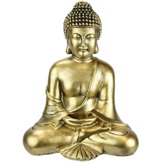 Flair Flower Buddha Figur meditierend sitzend Statue Figuren Skulptur Büste Statue Ornament Buddhafigur Feng Shui Dekoration Garten Terrassen Balkon Deko Buddha-Statue Wohnaccessoire Buddha-Skulptur Garten-Figur