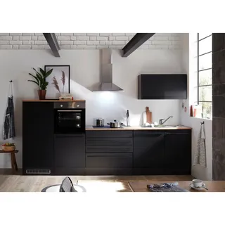 yourkitchen Küchenzeile Jazz 320 cm schwarz