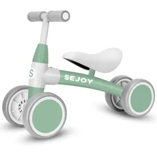 Sejoy Kinder Laufrad ab 1 Jahr, Spielzeug für 12-36 Monate, Baby Lauflernrad mit 4-Rädern Jungen Mädchen, Geschenke für 1-3jährige Geburtstag (Grün)