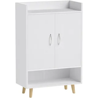 Homcom Schuhkommode 60 x 92 x 30 cm weiß / weiß
