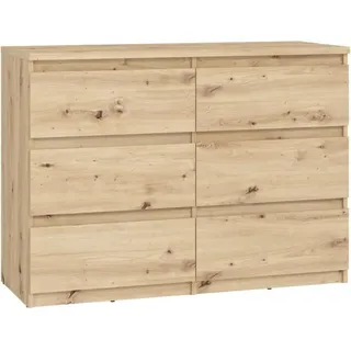 CHELSEA Kommode 6 Schubladen – 110 x 42,2 x 79,9 – Artisan-Eiche