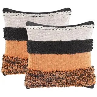 Beliani Dekokissen 2er-Set Bunt 45/45 cm Mihalgazi , Textil , 45x45 cm , Heimtextilien, Wohntextilien, Kissen, Zierkissen