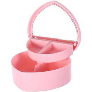 Healvian Schmuckkästchen Mädchen mit Spieluhr Doppellagiger Herzförmige Schmuckbox Schmuckkasten Kinder Kleine Aufbewahrungsbox für Ringe Halsketten Ohrringe Trinket