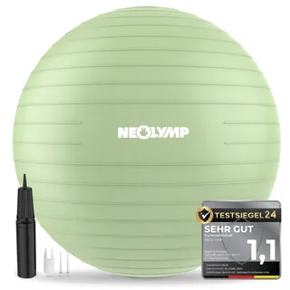 NEOLYMP Gymnastikball - Sitzball Büro ergonomisch in 3 Größen S/M/L - bis 300 kg belastbar, rutschfest & Anti Burst - Pilates Ball, Pezziball, Schwangerschaftsball, Yoga Ball (Matcha, S | 150 cm)