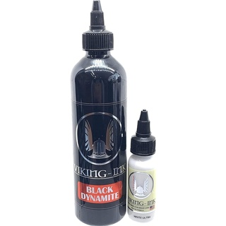 VIKING INK Tinte KIT BLACK DYNAMITE 240ml + WHITE ULTRA 30ml - Tätowierfarbe