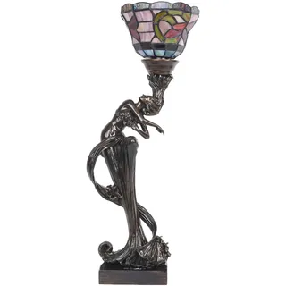 Tischleuchte Jugendstil Nymphe Tischlampe Frau Leuchte Frauenfigur Tiffany Lampe