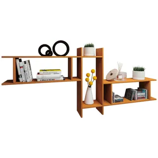 VCM Sirola Maxi Wandregal 188 x 20 x 80 cm Buche