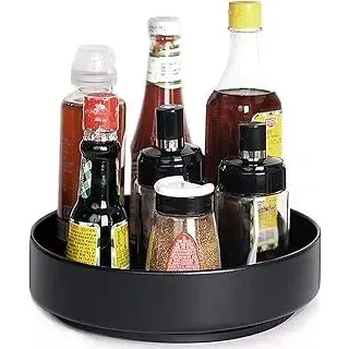 XNTONG - Drehbares gewürzregal, Drehteller Organizer, Für Küche, Bad, Arbeitsplatte, Abstellraum, Kühlschränken, Büro usw, 25,8 cm Drehbares tablett aus Stahl