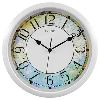 OCEST 13 Zoll Nachtlicht Wanduhr Batteriebetrieben Lautlos Uhr mit Smart LED Sensor Gehärtetes Glas Abdeckung Dual Helligkeit Glow für Schlafzimmer Wohnzimmer Küche Große Dekorative Reloj de Pared