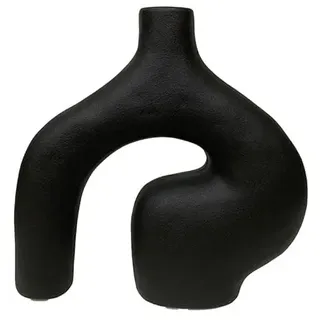 DRW Abstrakte Keramikvase, Schwarz, 28 x 28 x 8 cm