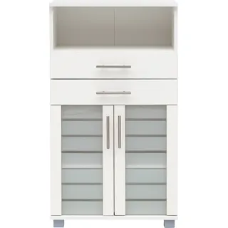 Highboard Badezimmer NOCI-80 in Weiß, B/H/T: 59,8/110,5/32,6 cm - Weiß
