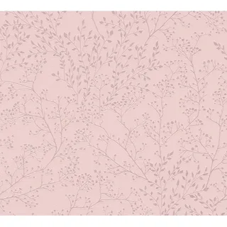 Vliestapete Trendwall 2 Blumen Vintage Rosa Glänzend FSC®