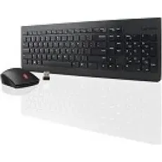 Lenovo - Draadloos toetsenbord + Muis (NL, Kabelgebunden), Tastatur, Schwarz