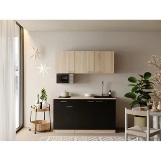 Respekta Küchenzeile 150 cm Schwarz