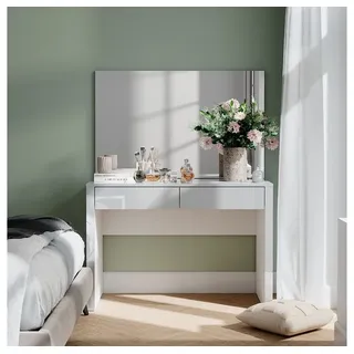 Vicco Schminktisch Annabelle Weiß Hochglanz/Weiß 110 cm mit Spiegel